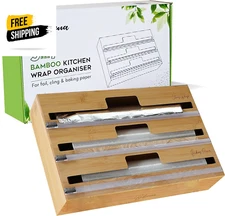 Australian Size 3 in 1 Aluminium Foil, Baking Paper & Cling Wrap Dispenser + Cut