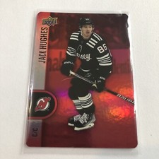 Jack Hughes 22-23 UD Tim Hortons Hockey Red Die-Cut DC-11 New Jersey Devils
