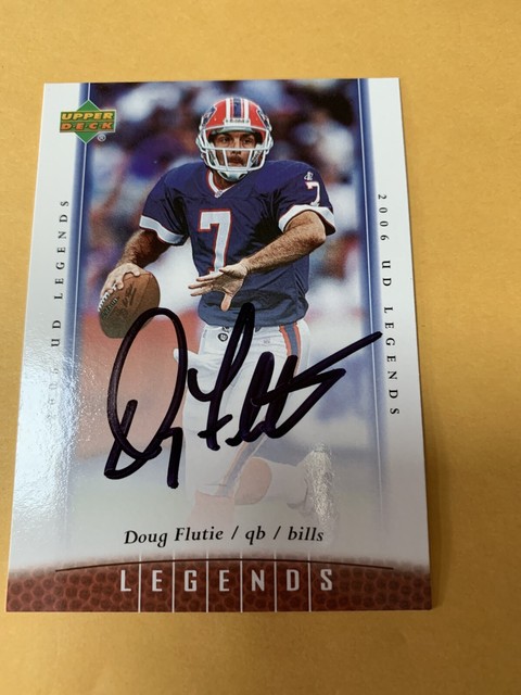 Doug Flutie Hand Signed Autograph Football Card W COA Heisman Patriots 