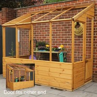 8x4 LEAN-TO WOODEN GREENHOUSE GARDEN POTTING PENT PLANT SHED SHIPLAP T&G 8ft 4ft