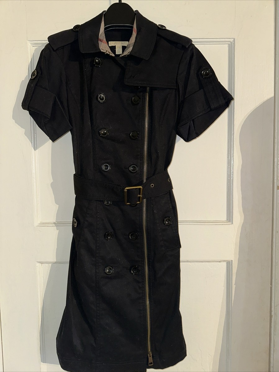 Burberry Short Sleeve Trench Burberry Women's Black Double