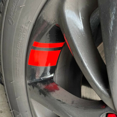 6x Red Reflective Car Wheel Rim Vinyl Decal Sticker Auto Accessories For 16''-21''