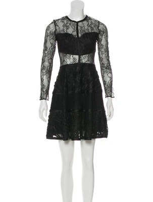$650 XS S 0 2 ALEXIS LACE MINI DRESS BLACK LONG SLEEVE A-Line clarra | eBay