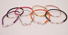 Leather Braided Faux Surfer Necklace 3mm Surfer Necklace with Lobster Clasp