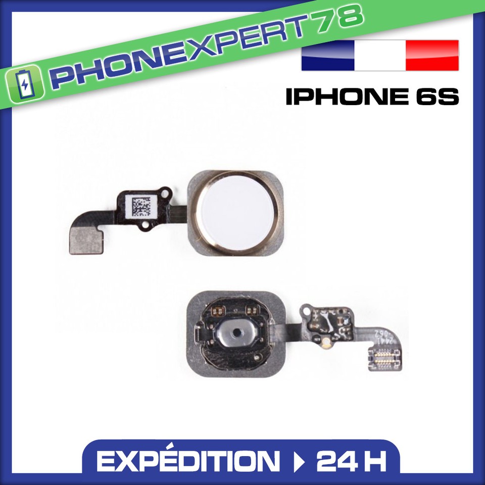 Bouton Home De Rechange Pour IPhone 6s / 6s Plus - Nappe Connecteur En Or, Argent, Noir, Rose - Neuf