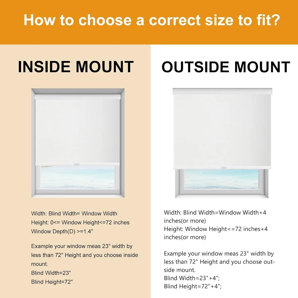 Clearance White Free-Stop Cordless 100% Blackout Roller Shades for Window Blinds - Image 3 of 4