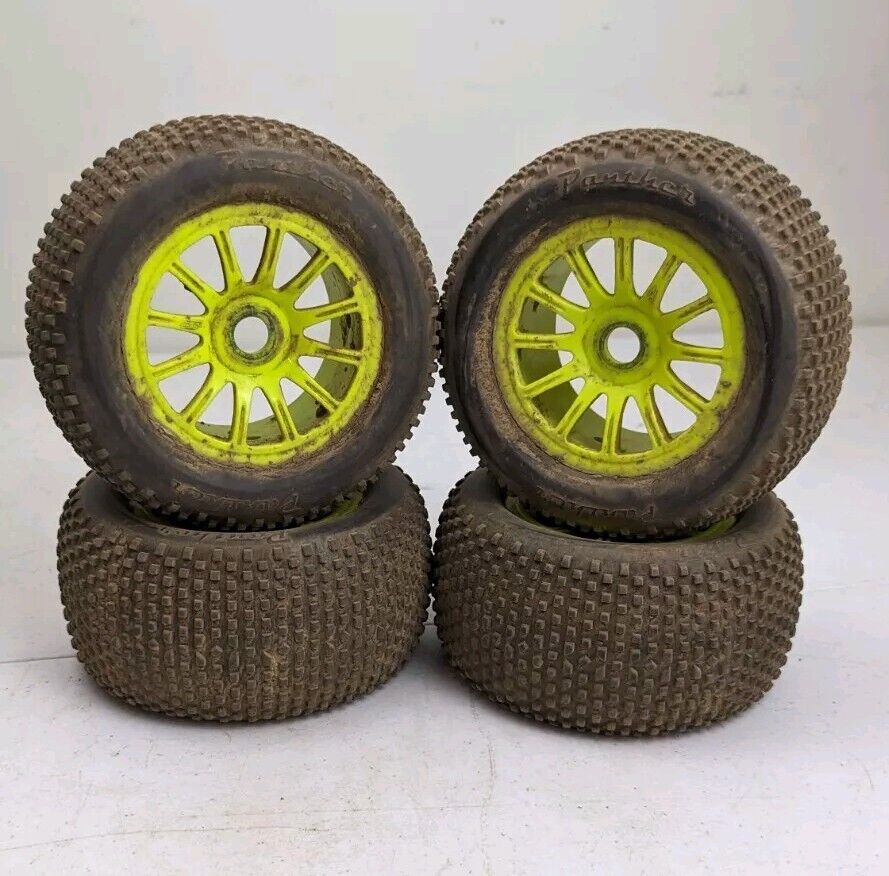 1/8 RC Truggy Tires Panther w Jconcepts Spoke Wheels 17mm 1/8 RC Truggy Tires Panther w Jconcepts Spoke Wheels 17mm