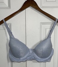 Aerie plunge Lace Deep V Underwire Bralette Light Blue 34C
