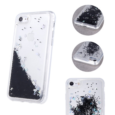 APPLE IPHONE 6 Glänzend LETTERS Handy Tasche Case Hülle Liquid Handy SCHWARZ