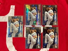 Dustin May 2020 Topps Chrome PRISM REFRACTOR Rookie RC #176 + BASE mint LOT x5