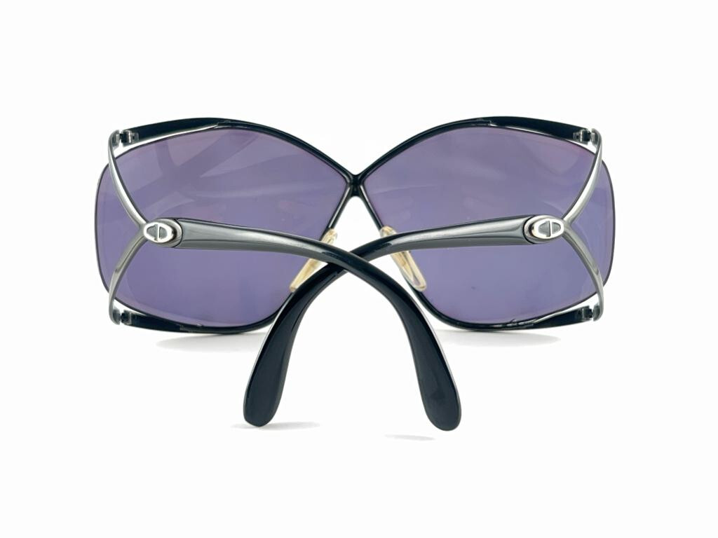 クリスチャン ディオール DIOR サングラス 2056 NEW VINTAGE CHRISTIAN DIOR BUTTERFLY 2056 METALLIC BLACK 1980