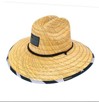 American Flag Patterned Straw Sun Cowboy Hat NWT