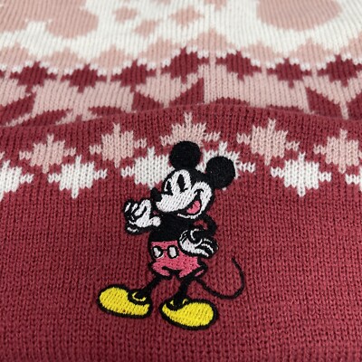 Disney Mickey Mouse Pom Pom Winter Knit Hat Beanie Pink Cap  display picture 2