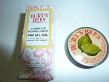 Burt's Bees SET OF Facial Oil Rosehip Seed Extract & LEMON  BUTTER CUTICLE CREAM