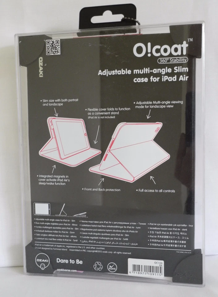 OZAKI O!COAT 360 STABILITY ADJUSTABLE MULTI-ANGLE SLIM CASE FOR iPAD AIR : BLACK - Image 2 of 4