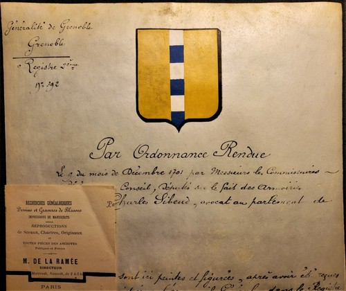 PROOF OF NOBILITY PARCHMENT 1701 Awarded by Charles d'Hozier Advisor to the King - Picture 5 of 9