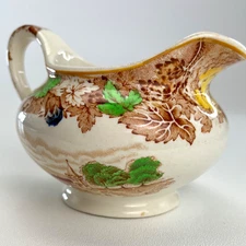 Vintage Creamer Woods Ware English Scenery 1940 Staffordshire Pottery Multicolor