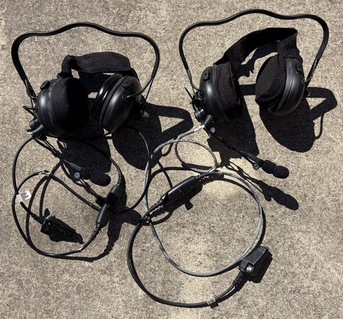 (2) Kenwood KHS-15-BH Behind The Head Headsets With Mic