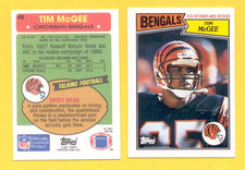 1987 Topps/American United Kingdom TIM MCGEE Cincinnati Bengals Rookie Card. rookie card picture
