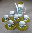 Vintage Retro 1960-70s J&G MEAKIN Studio Range Coffee Set in TOPIC Pattern
