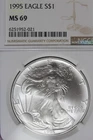 1995 NGC MS69 AMERICAN SILVER EAGLE #B52764