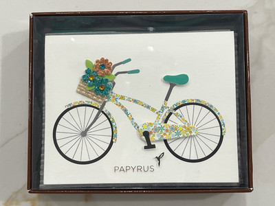 NEW BOX PAPYRUS FLORAL BICYCLE ALL PURPOSE   NOTE CARDS ENVELOPES   BOX OF 6