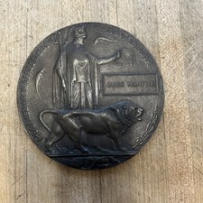 James Mcintyre World War I bronze Memorial Plaque,known as a "Dead Man's Penny".