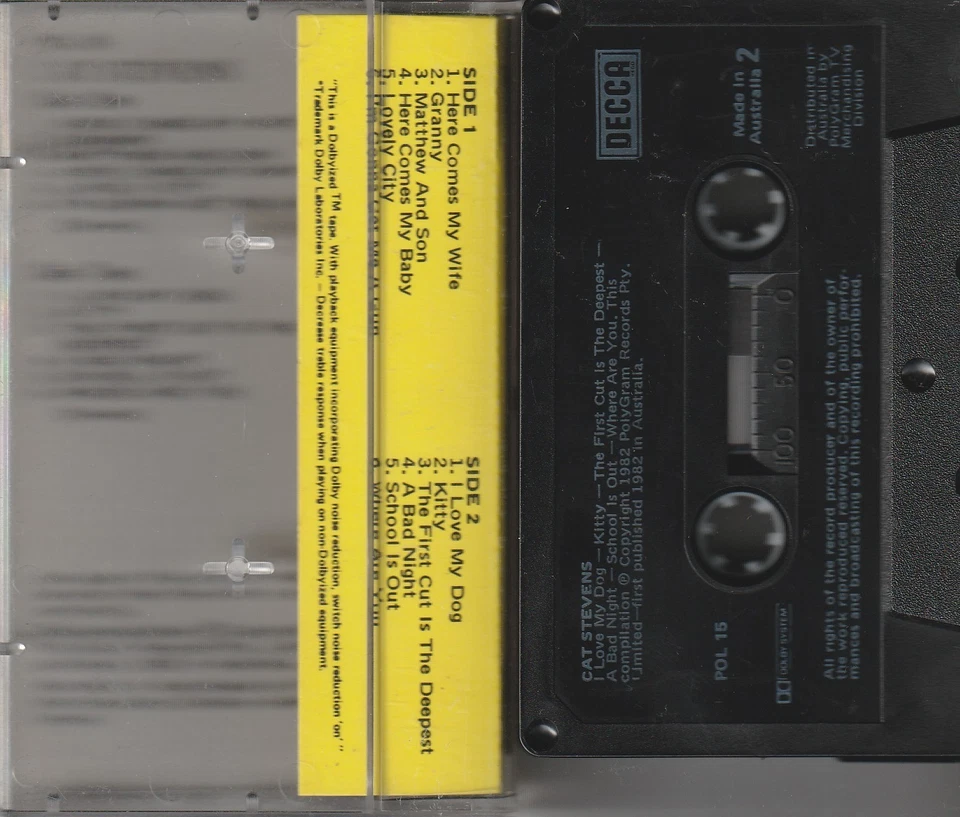 Cat Stevens – Cat Stevens Self-Titled Cassette Tape - Image 2 of 2