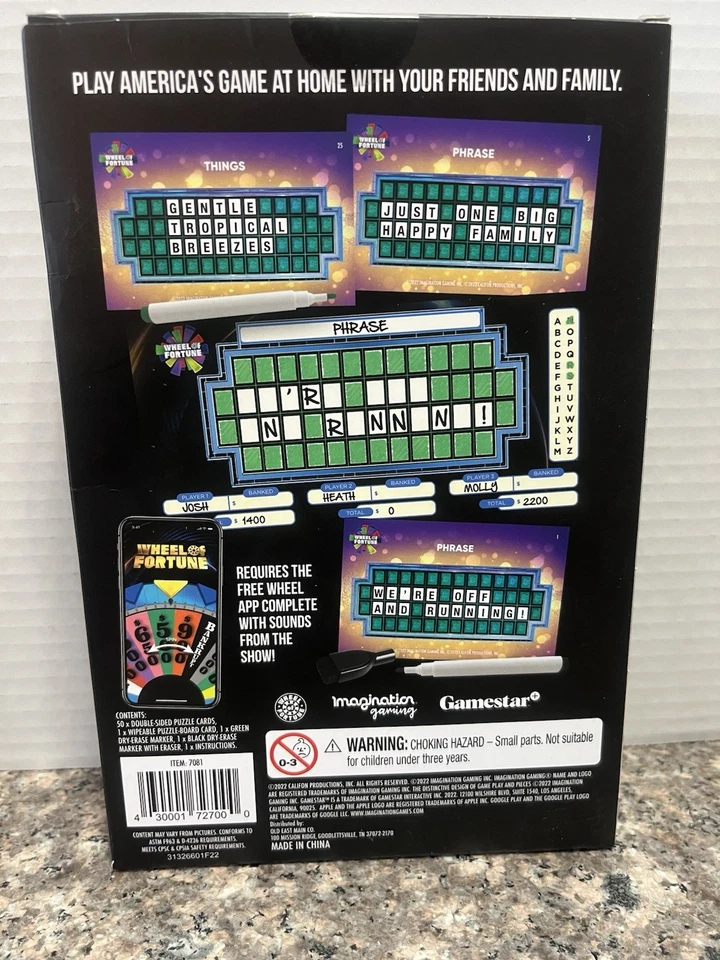 New &Sealed Wheelof Fortune Spin The Wheel Solve A Puzzle.Win!, 8+, Players 3-4 - Image 3 of 4
