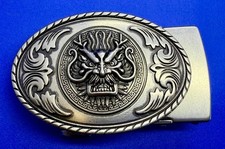Old Dynasty Miao Feng Shui Dragon Head Vintage Silver Color Belt Buckle