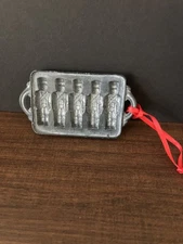 Vintage Cast Iron Christmas Toy Soldier Cookie Mold Ornament Miniature