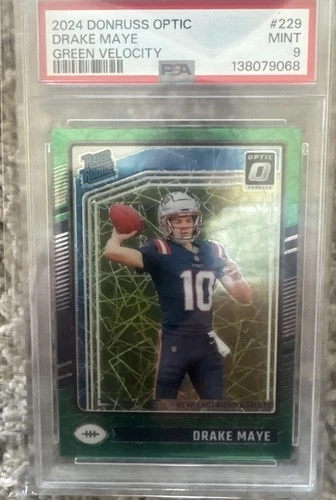 2024 Panini Donruss Optic - Rated Rookie Drake Maye #229 Green Velocity Prizm