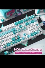 Hatsune Miku Anime Mechanical Keyboard Keycap Set Kawaii Teal MOA PBT Cute Gift