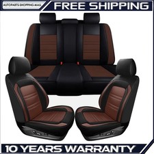 Leather Car Seat Covers Full Set Cushion For Dodge Ram 1500 2500 3500hd Brown Us
