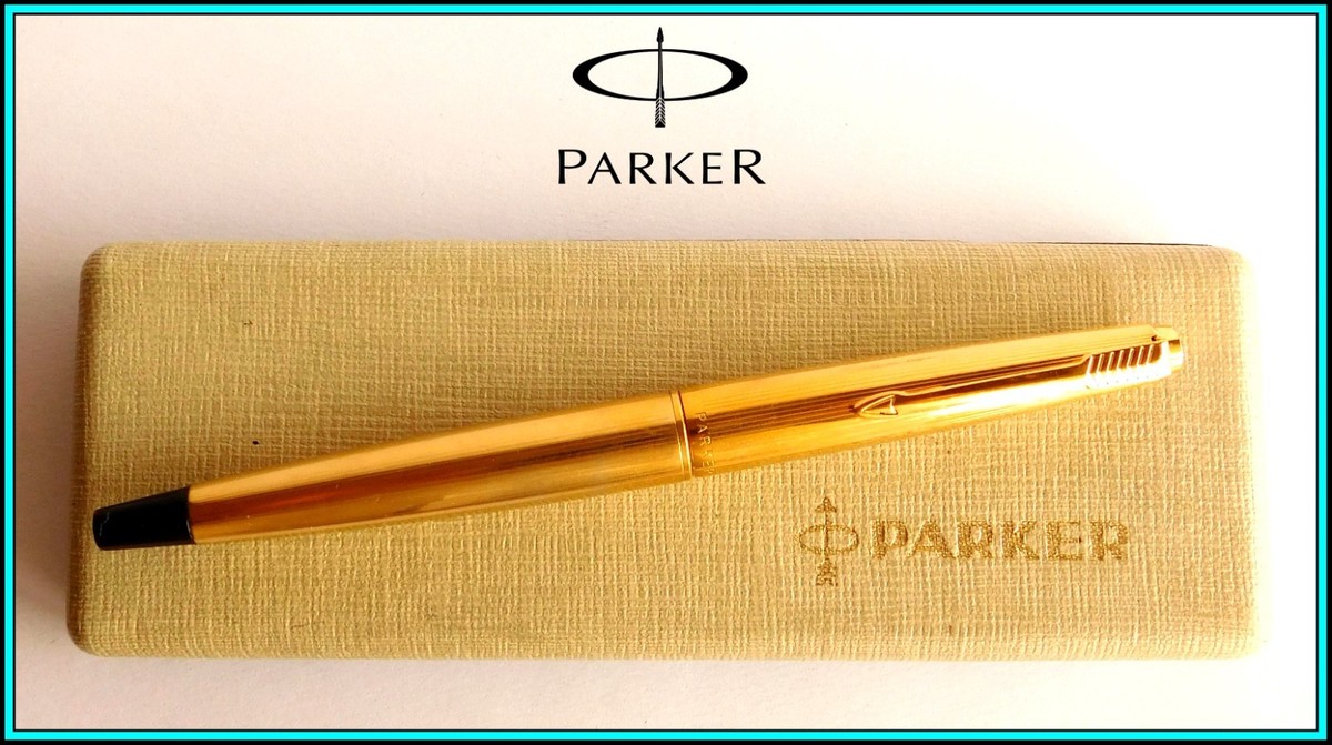 PARKER 45 INSIGNIA Black Tassie Fountain Pen 14k MEDIUM Nib with