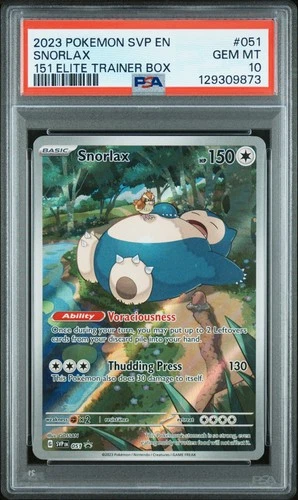 2023 POKEMON SVP EN-SV BLACK STAR PROMO 151 ELITE TRAINER BOX SNORLAX PSA 10