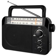 Portable AM FM Radio - Wall Plug Battery Operated, Compact Design