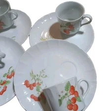 Vintage 4 Sets  Luncheon Plates & Cups Toscany Collection China Marischino 8 Pcs