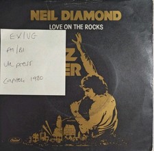 Neil Diamond Love On The Rocks Vinyl Record 7" EX/VG CL 16173 1980