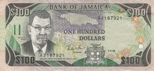 Jamaica 100 Dollars 1986