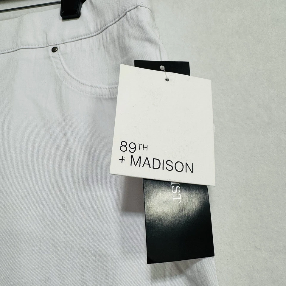Pantalones para mujer 89th & Madison talla 16 blancos tiro alto cintura elástica elásticos nuevos con etiquetas Foto 4 de 4