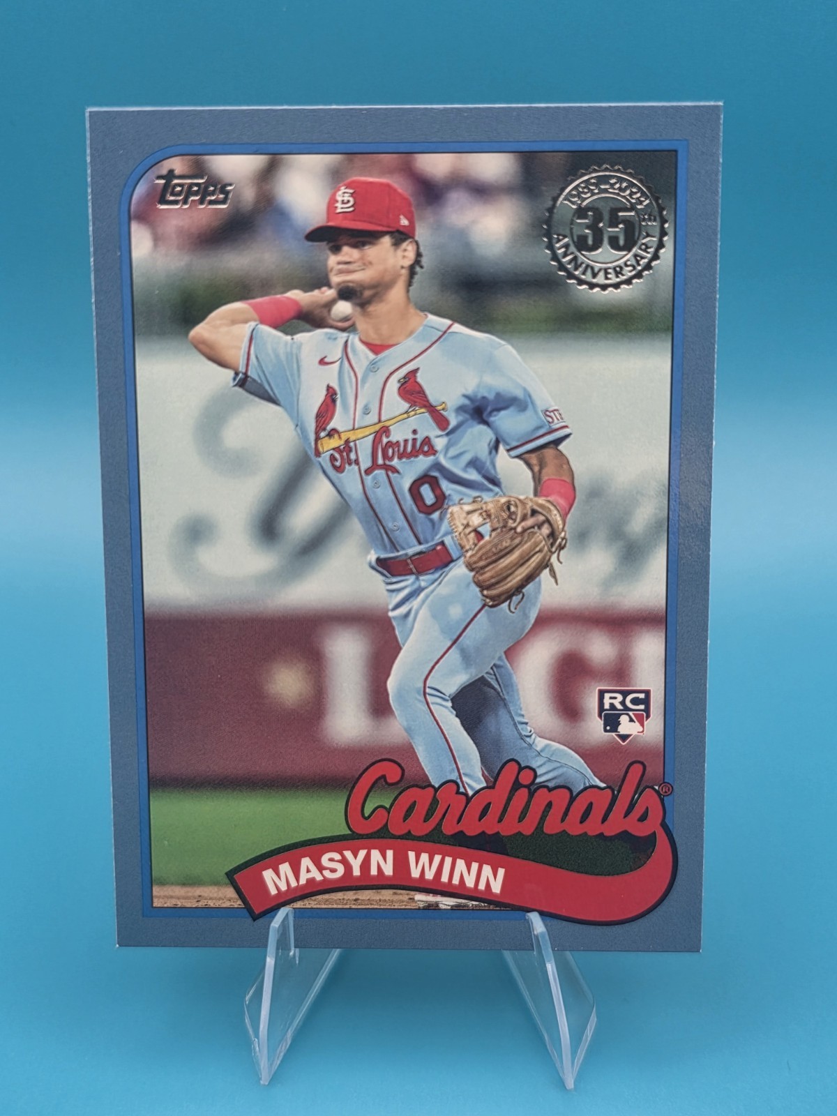 2024 Topps Series 1 1989 Topps Baseball BLUE BORDER Masyn Winn #89B-58