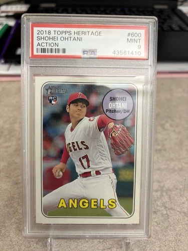 Shohei Ohtani RC 2018 Topps Heritage Action Image Variation #600 PSA 9 MINT