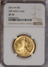 2016-W Gold Walking Liberty 1/2 oz. 50 Cents NGC SP70 5376.00 per troy oz
