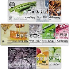 70pcs Mix Korean Essence Facial Mask Sheet Moisture Face Mask Pack Skin Care Lot