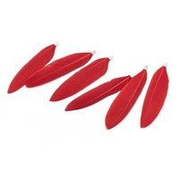 Vintageparts Diy AnhäNger Aus Federn In Rot 6 StüCk