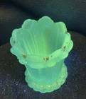 Vintage Blue Milk Glass Toothpick Holder