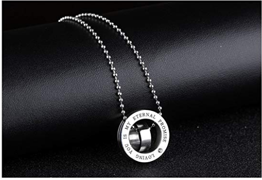 2pcs Love You Matchng Heart Couple Necklace Hs&Hers Stanless Steel