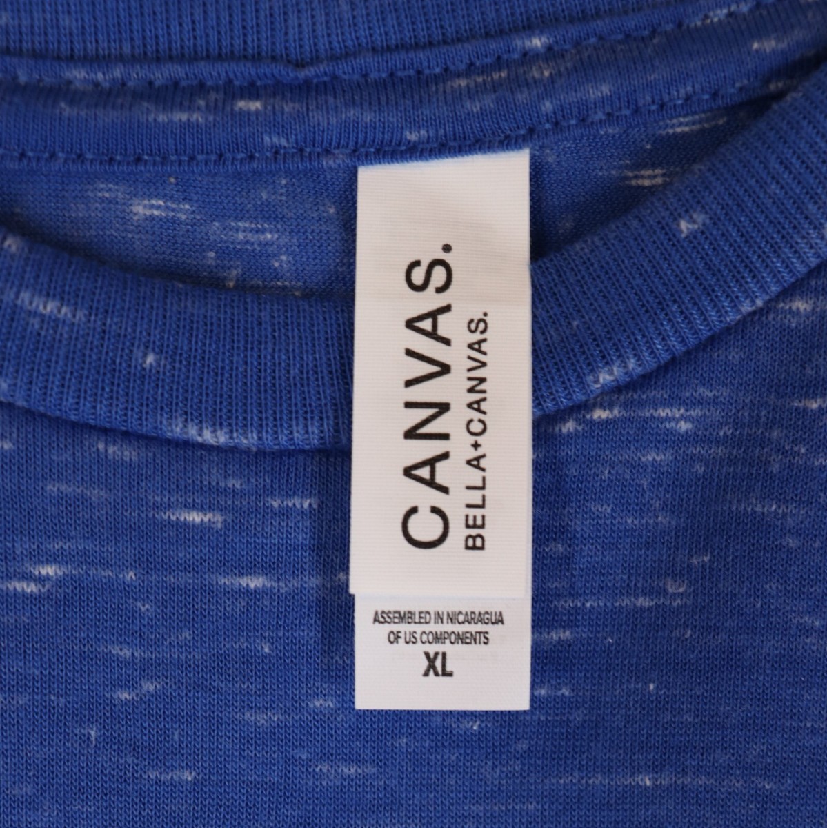 BELLA + CANVAS Unisex Texture T-Shirt - True Royal Marble Color, 2XL Size, Ringspun Cotton Polyester Blend