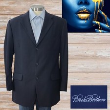 Brooks Brothers Mens Black Striped Blazer Sport Coat Sz 41